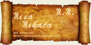 Miša Mikača vizit kartica